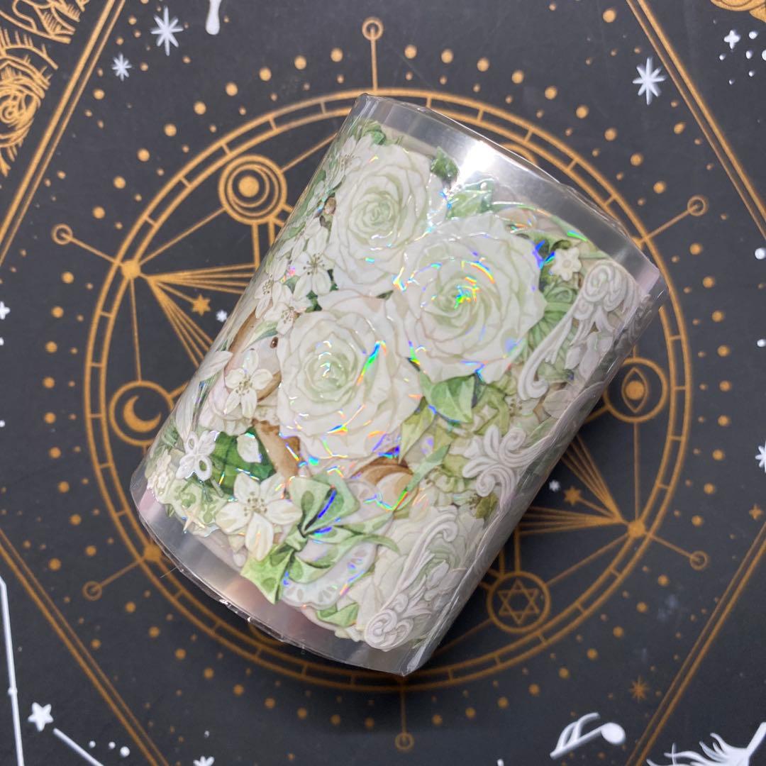 【L】海外　10m巻　貝殻光マスキングテープ　人物系/動物系/お花系/装飾系