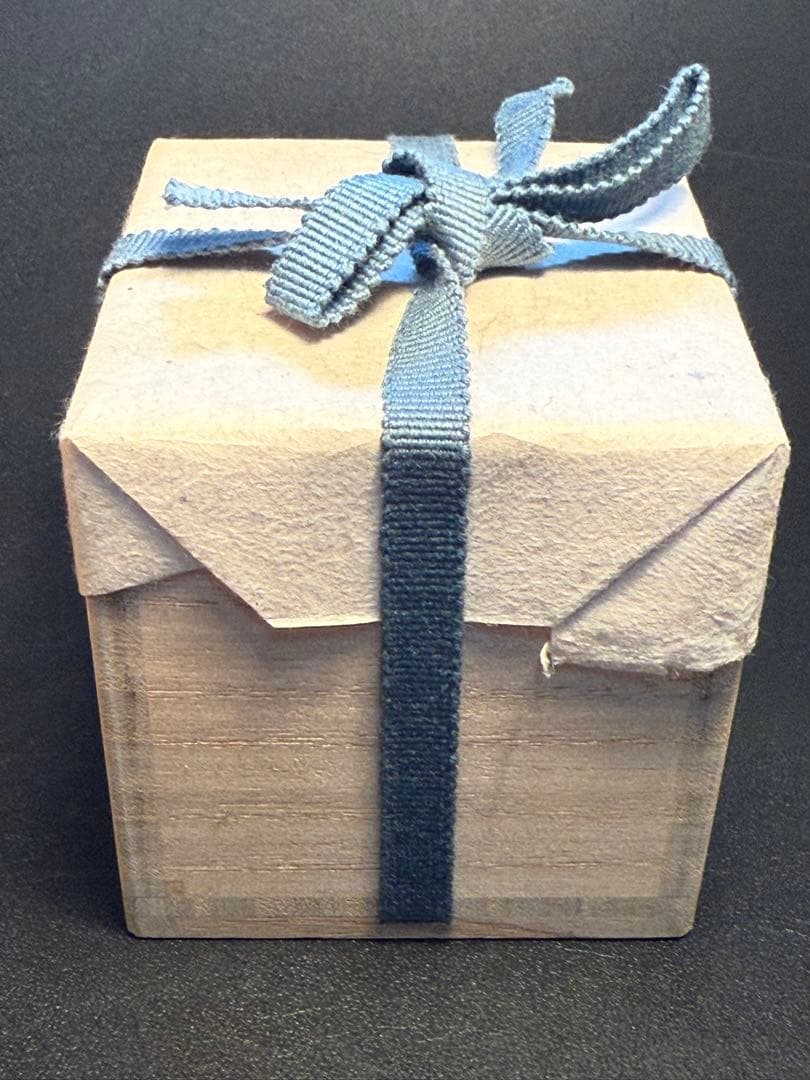 小山厚子　備前ヒダスキぐい呑　共箱、共布、しおり