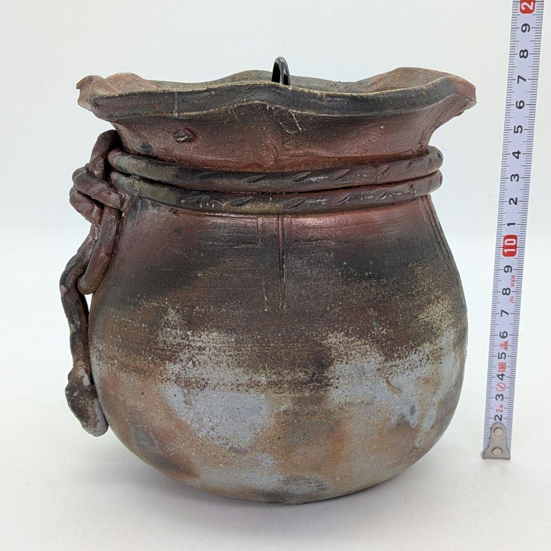 後藤岳水 備前焼 砂金袋型水指 共箱合布栞 水差 抹茶道具 茶器 食器 容器