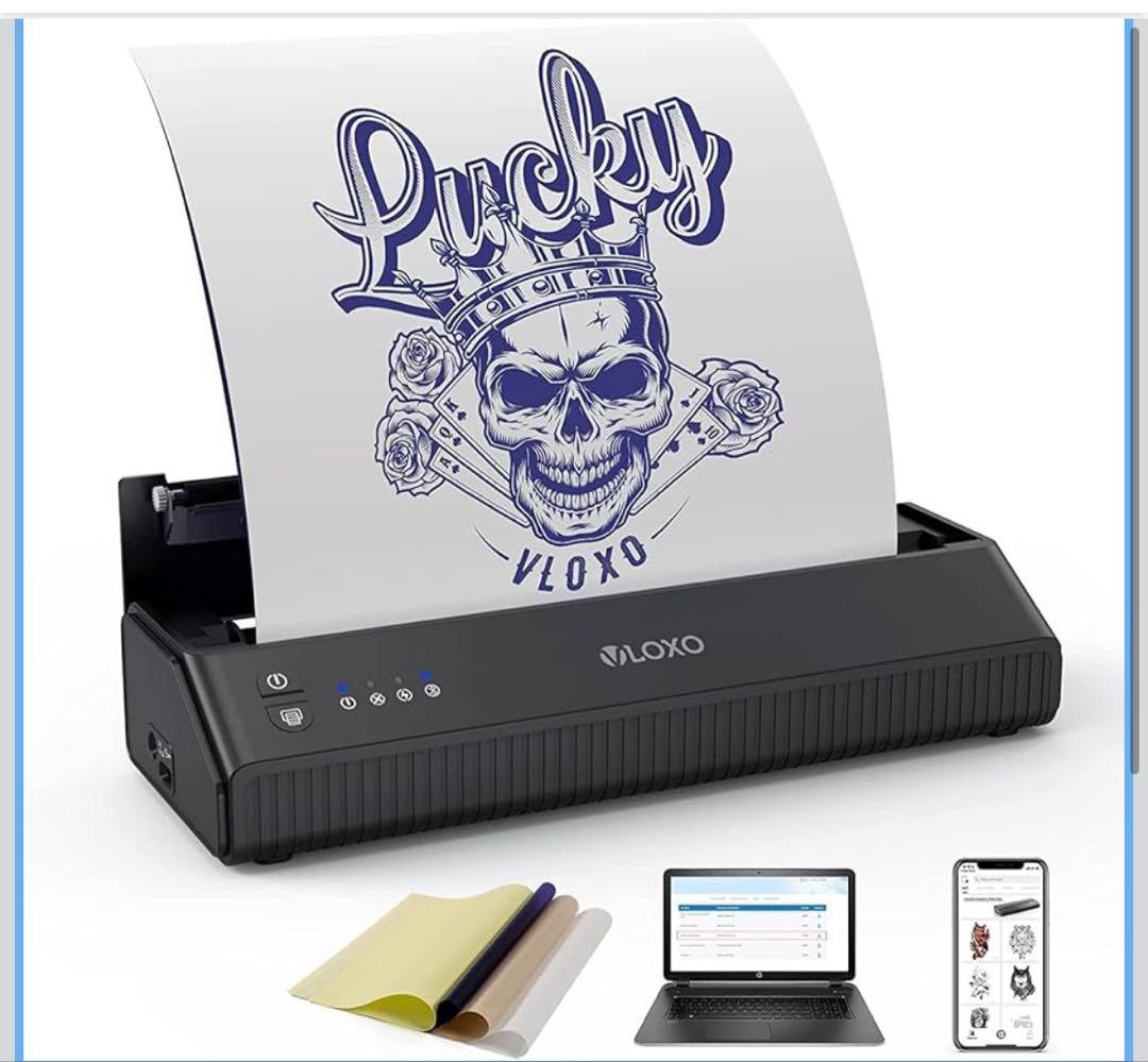 VLOXOタトゥー下絵転写用持ち運びポータブル コピーマシンサーマルコピーマシン