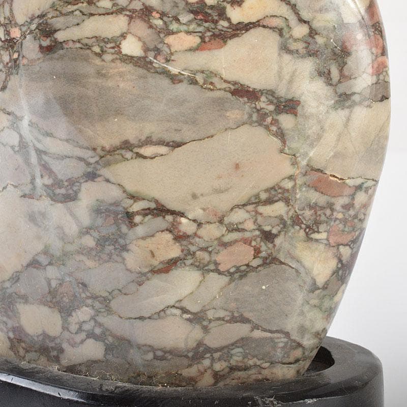 天然石　鑑賞石　置物　重さ約1.5kg　唐木台付　V　R6477