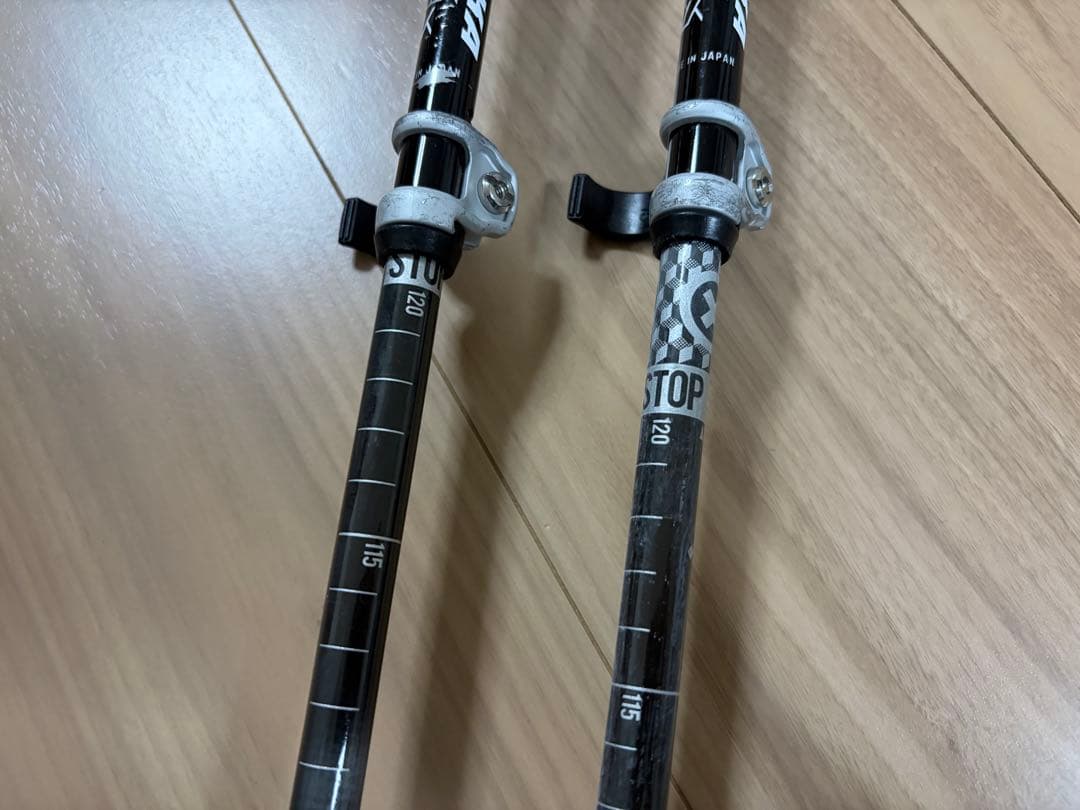 ★美品★お洒落　オガサカ スキーストック 収縮ポール　調整可能　デモ技術選