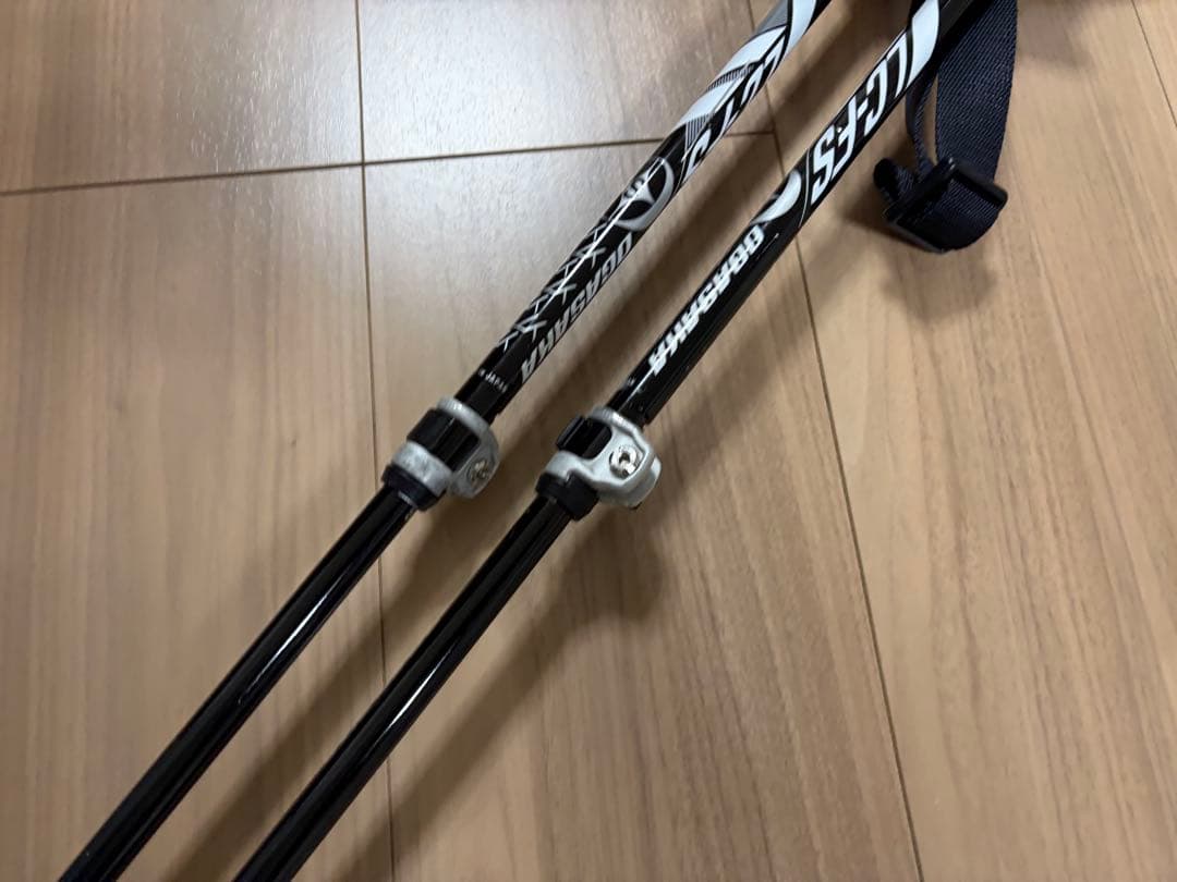 ★美品★お洒落　オガサカ スキーストック 収縮ポール　調整可能　デモ技術選