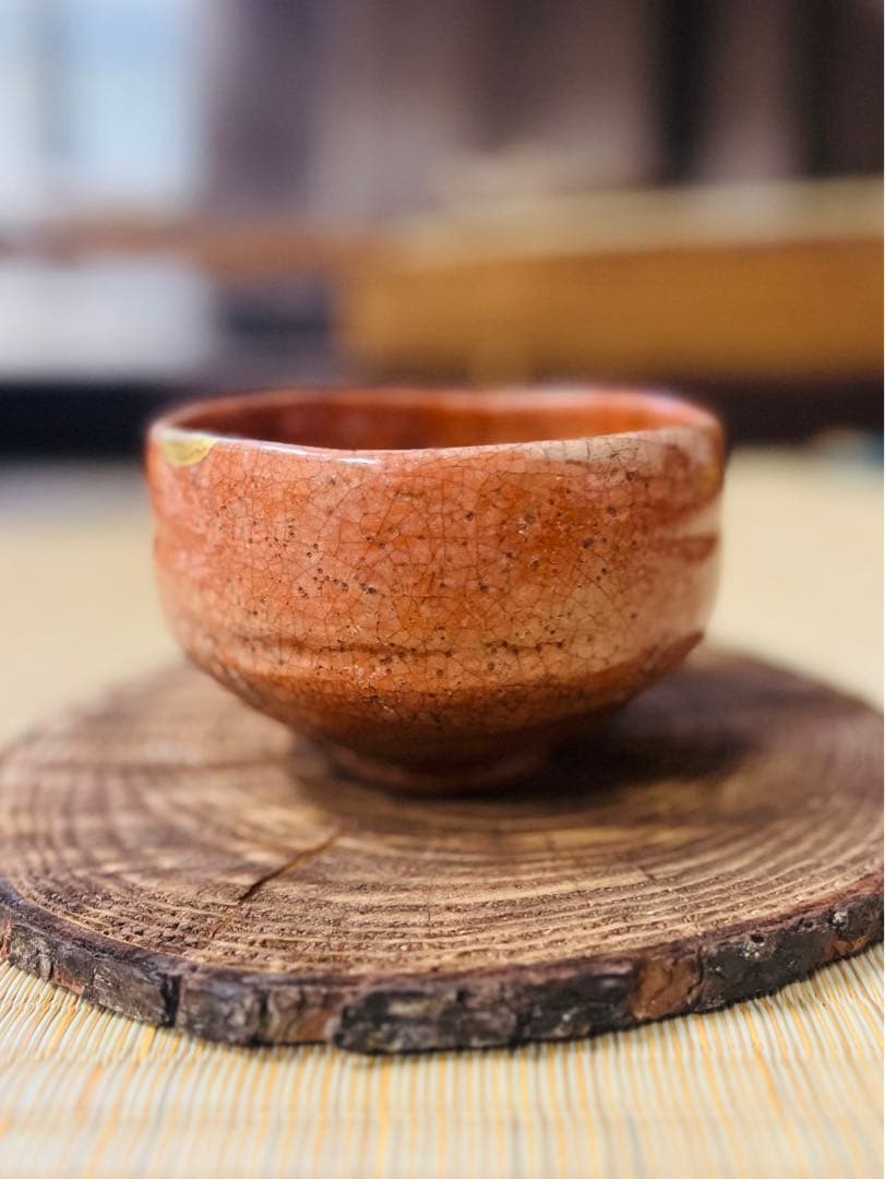 桃山期　赤楽茶碗