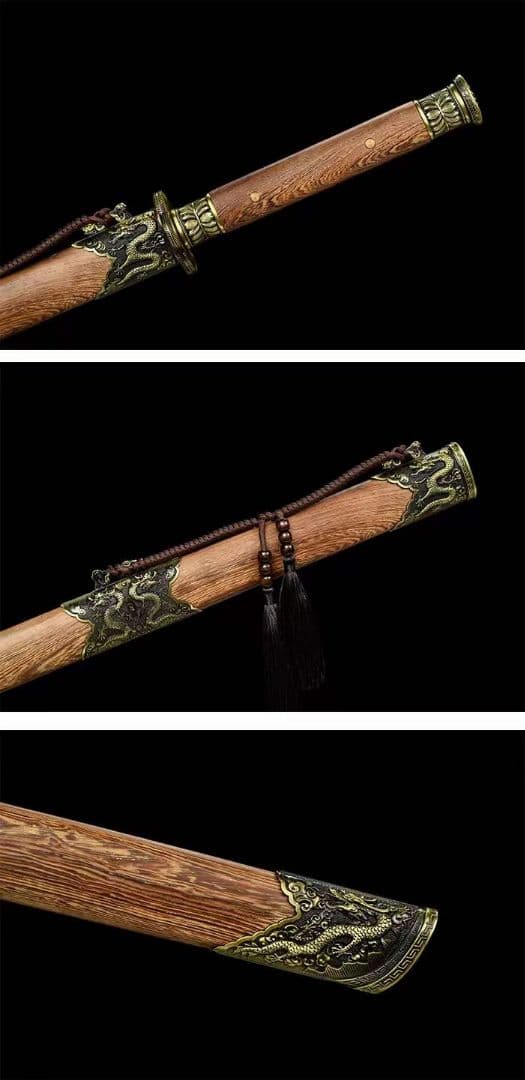 双龍戦刀（花梨木金）古兵器 武具　刀装具　日本刀　模造刀 居合刀 長尺