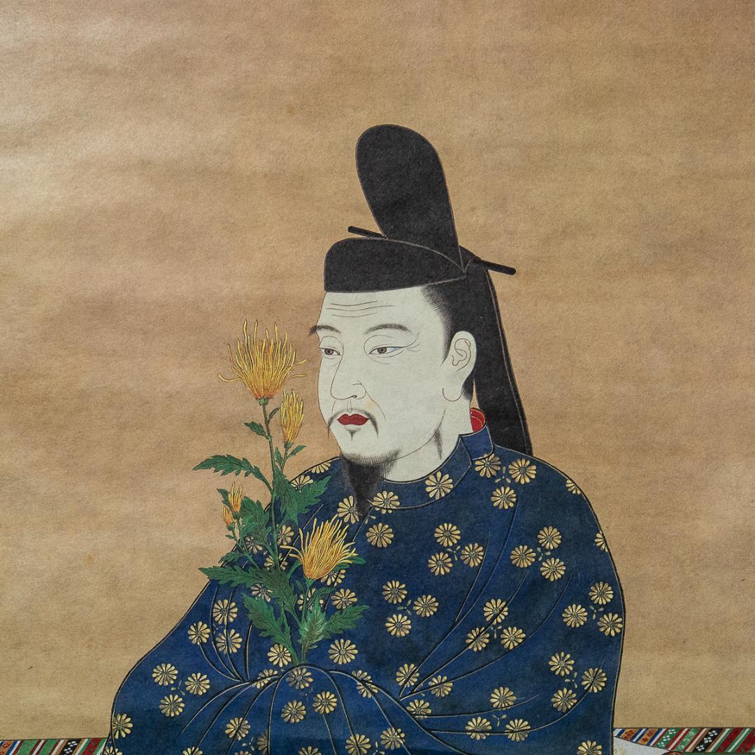 掛軸-1387　嵯峨天皇宸影　印刷工芸作品　大覚寺