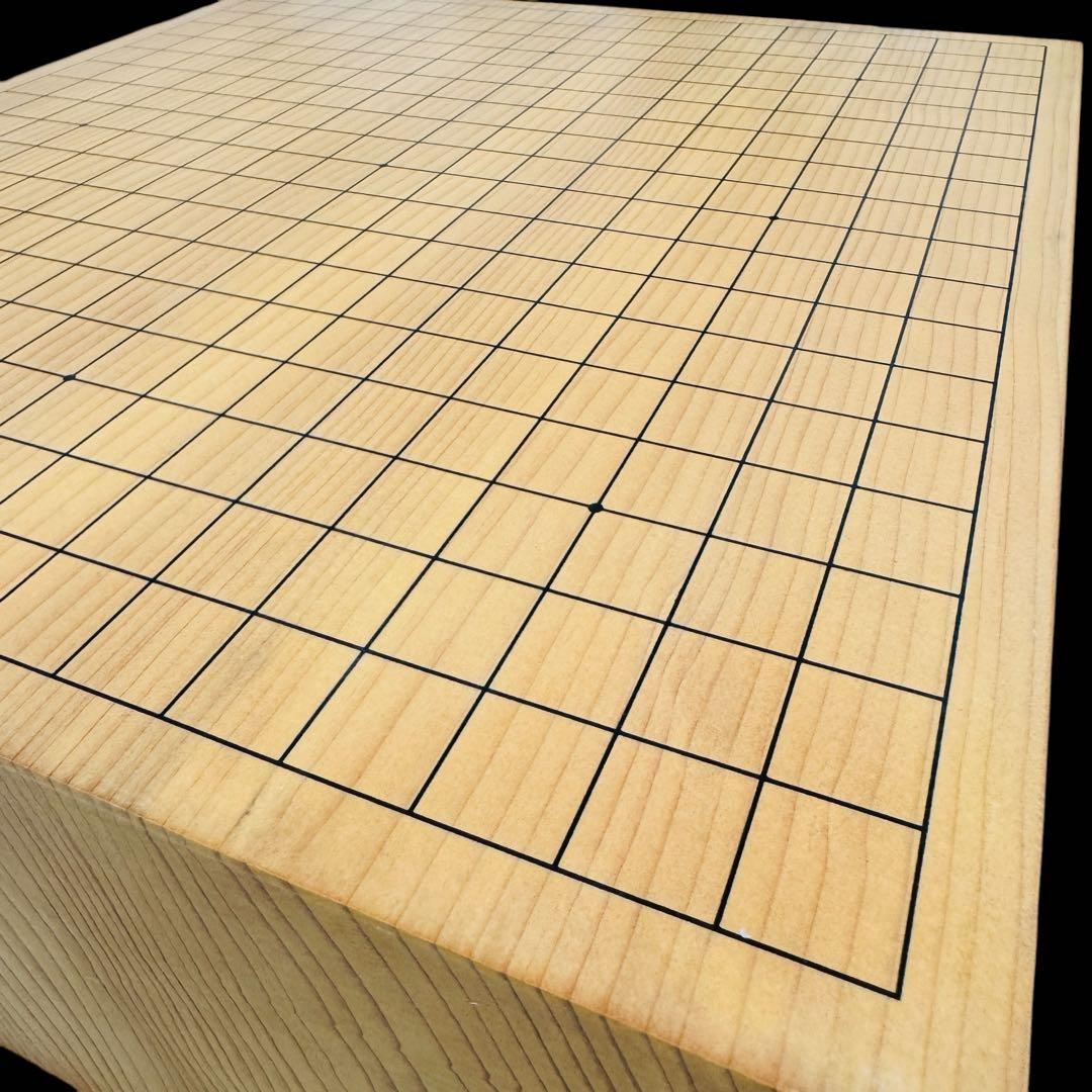 【 新榧 】 囲碁 碁盤　脚付き へそ有り 柾目　5寸