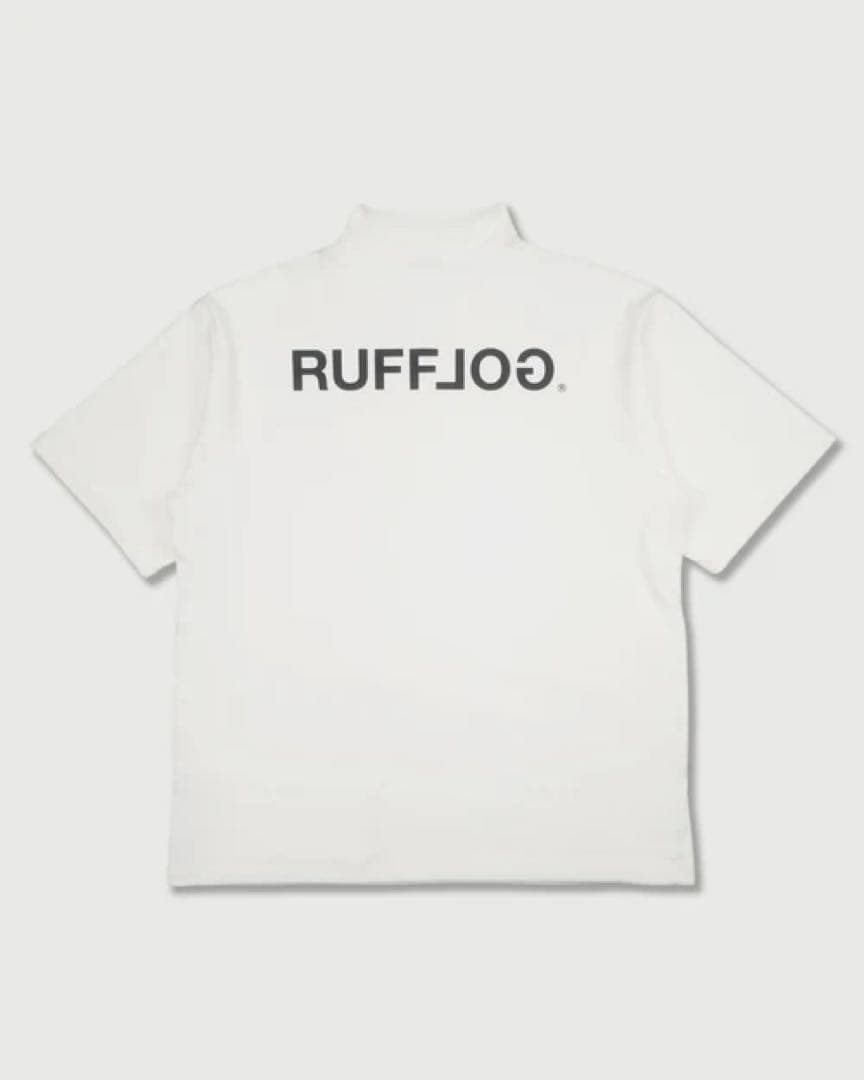 RUFFLOG HALF ZIP MOCK NECK SHIRT ホワイト