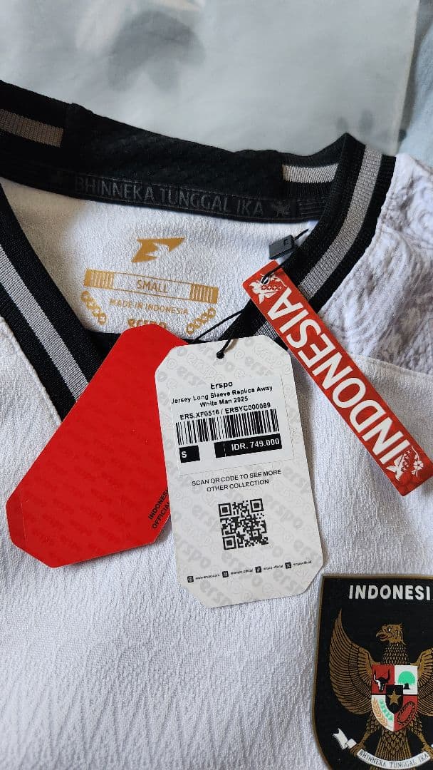 インドネシア代表 erspo 長袖ジャージ Sサイズ ホワイト