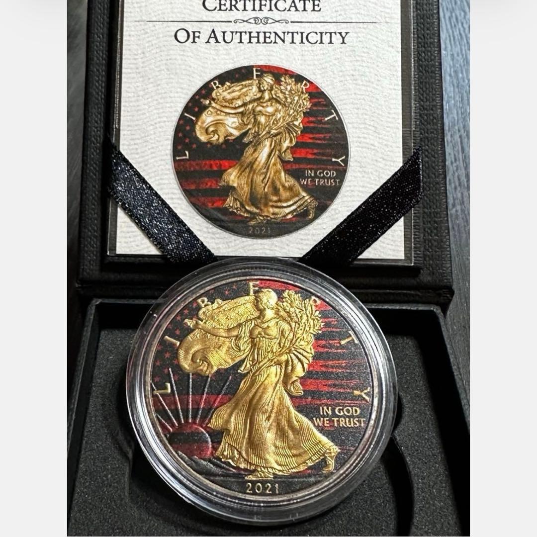 【世界50枚限定】 銀貨 米国 アメリカンイーグル 2021年 カラー