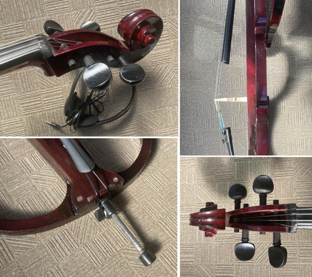 な*し様 エレキチェロ4/4■サイレントチェロ■エレクトリックチェロ■ワインレッ