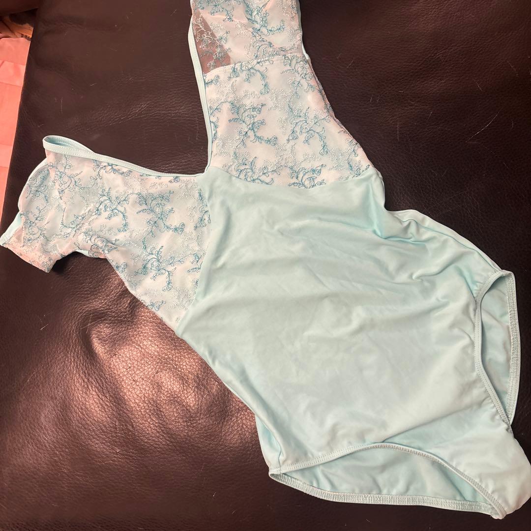 水色 レース ミント　バレエ　レオタード　ウェアモア　S チャコット