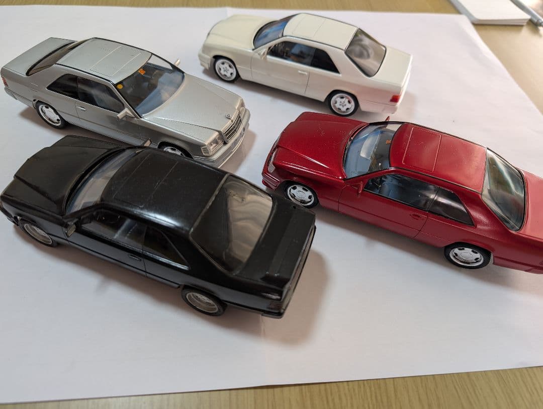 1/24、組み立て済ジャンク、ベンツ300CEクーペの４台