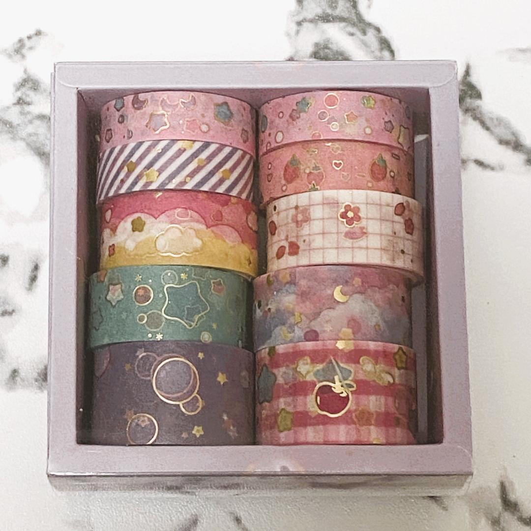 【mr-box】海外マステ 箔あり・花柄など90巻【まとめ売り】