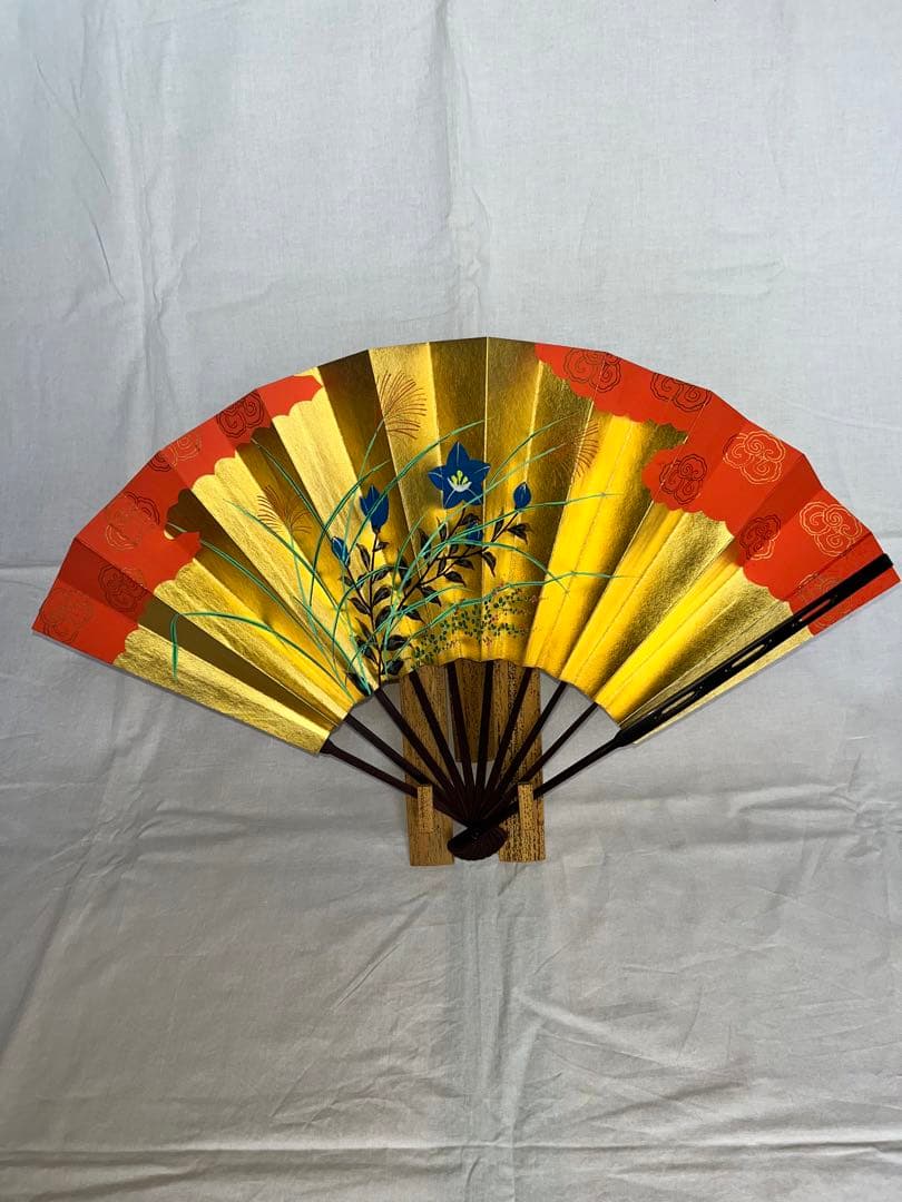 金地に秋草手描き仕舞扇♢特注品