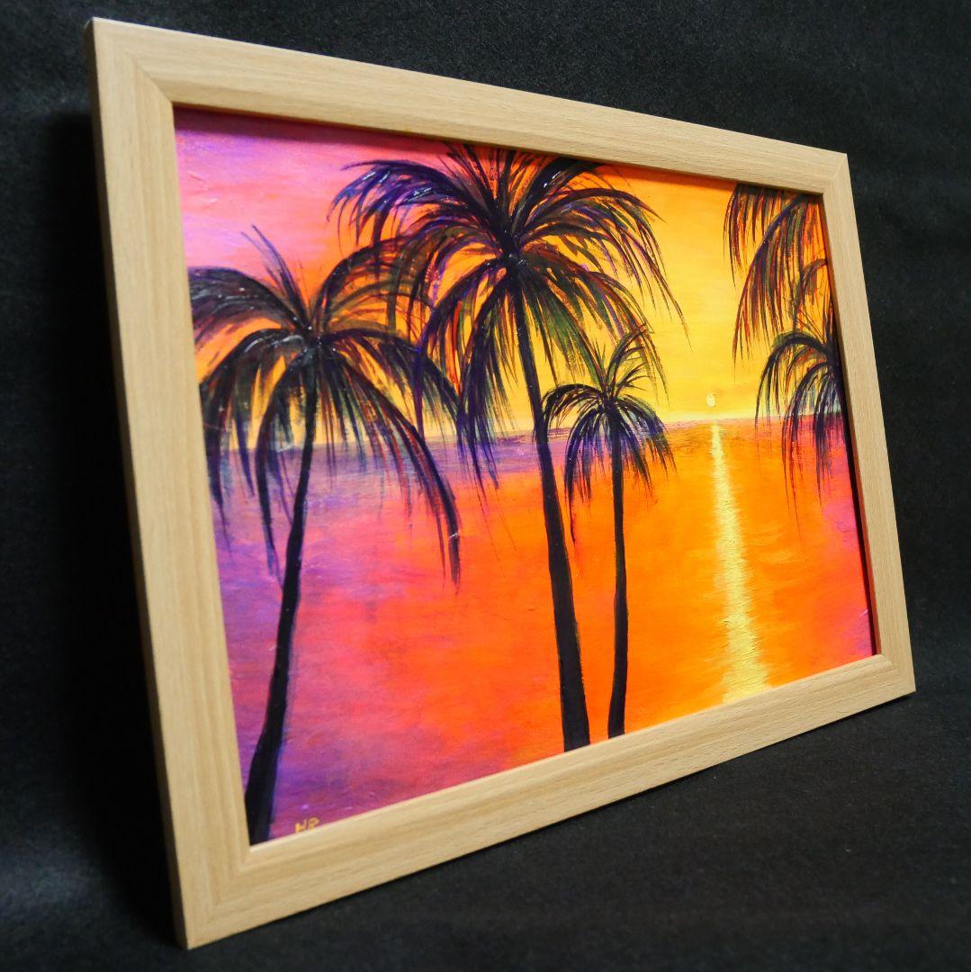 油絵 絵画 【夕暮れのビーチ】