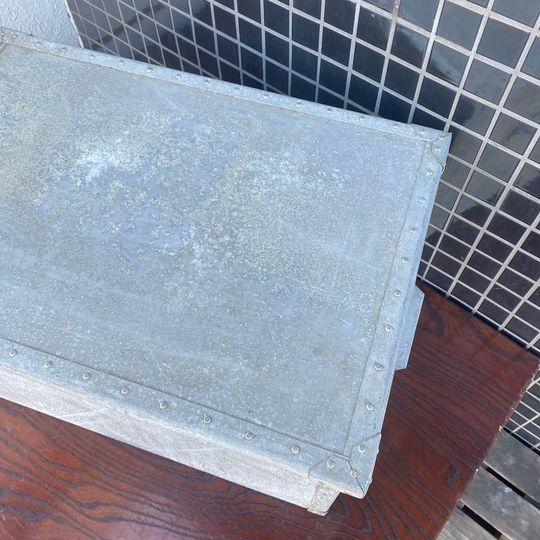 ヴィンテージメタルボックス 蓋付き収納箱 インダストリアル インテリア