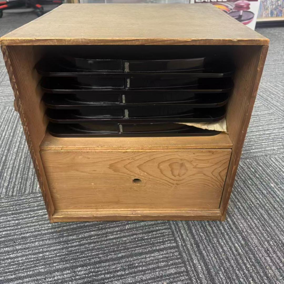 輪島塗　時代物時絵　御会席膳漆器セット　共箱