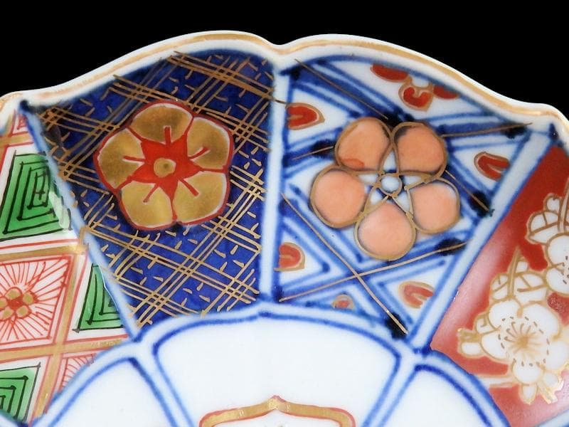 大聖寺伊万里　金襴手 菊皿　4寸半皿　5客　E046AS-CYb