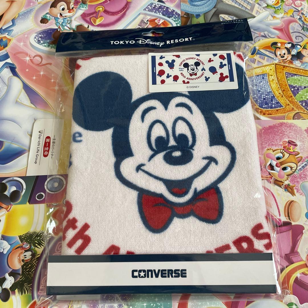 TDR40周年 ×コンバース コラボTシャツ ミニタオル他【新品未開封タグ付き】