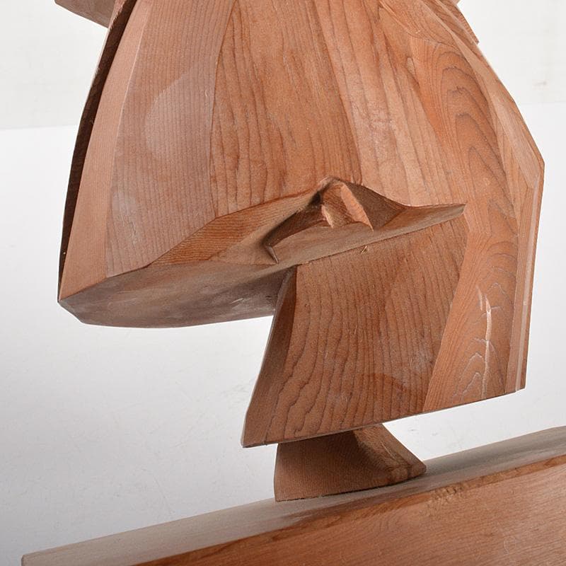 伝統工芸　飛騨一位一刀彫　中村一刻作　「石橋」　能　狂言　共箱　V　6416C