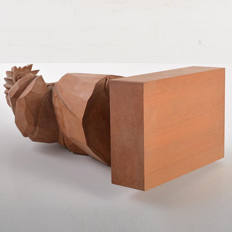 伝統工芸　飛騨一位一刀彫　中村一刻作　「石橋」　能　狂言　共箱　V　6416C