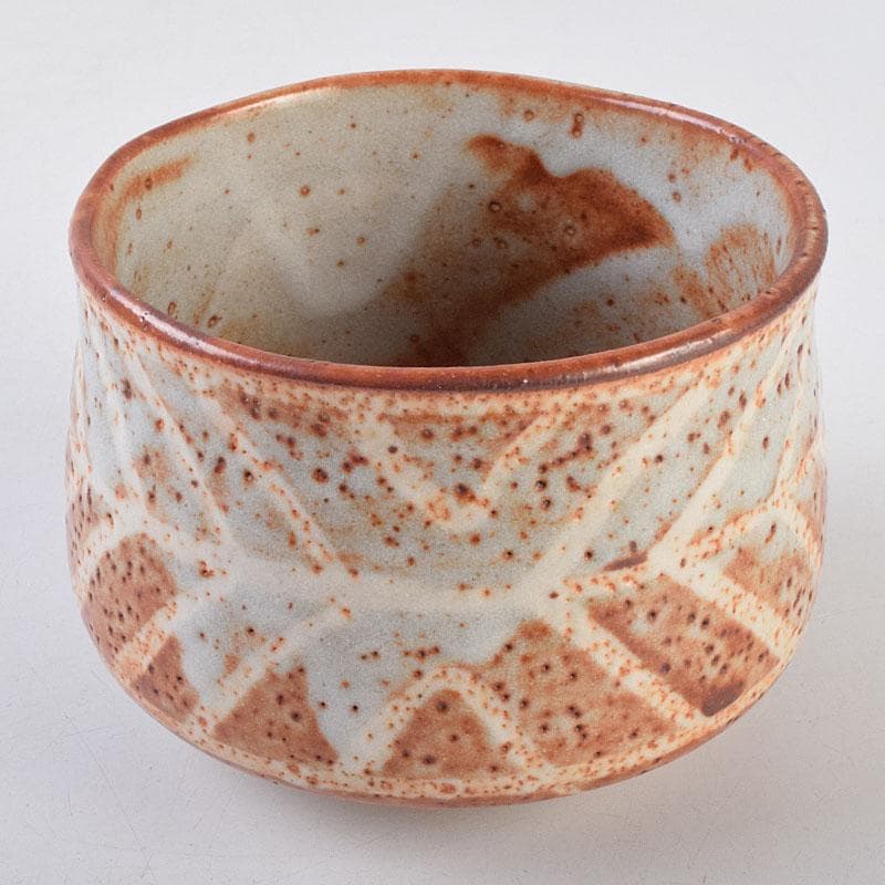 茶道具　人間国宝　鈴木蔵作　鼠志野　茶碗　仕覆付　共箱　M　R9199