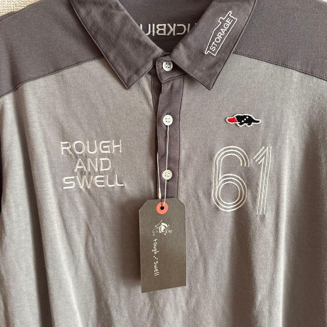未使用品　rough & swell ポロシャツ Mサイズ グレー ゴルフウェア