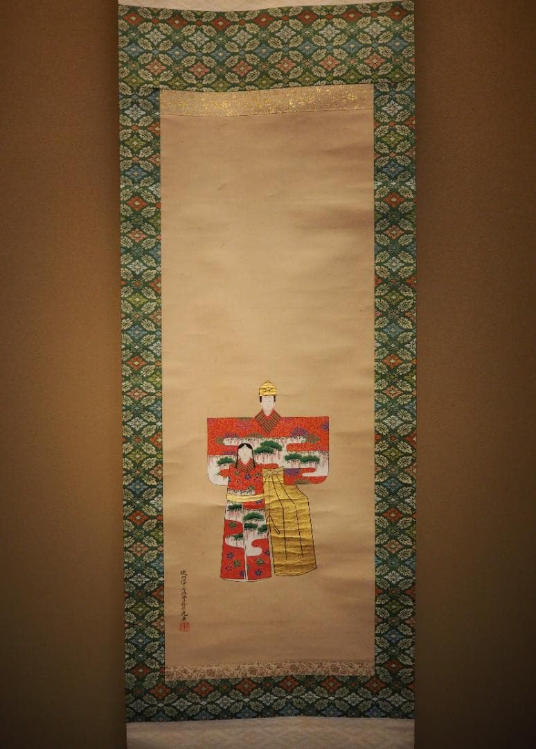 土佐光貞自筆『立雛図』（時代箱）