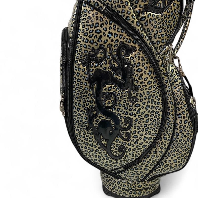 ダンスウィズドラゴン エナメルレオパード キャディバッグ ゴールド系 9型5分割