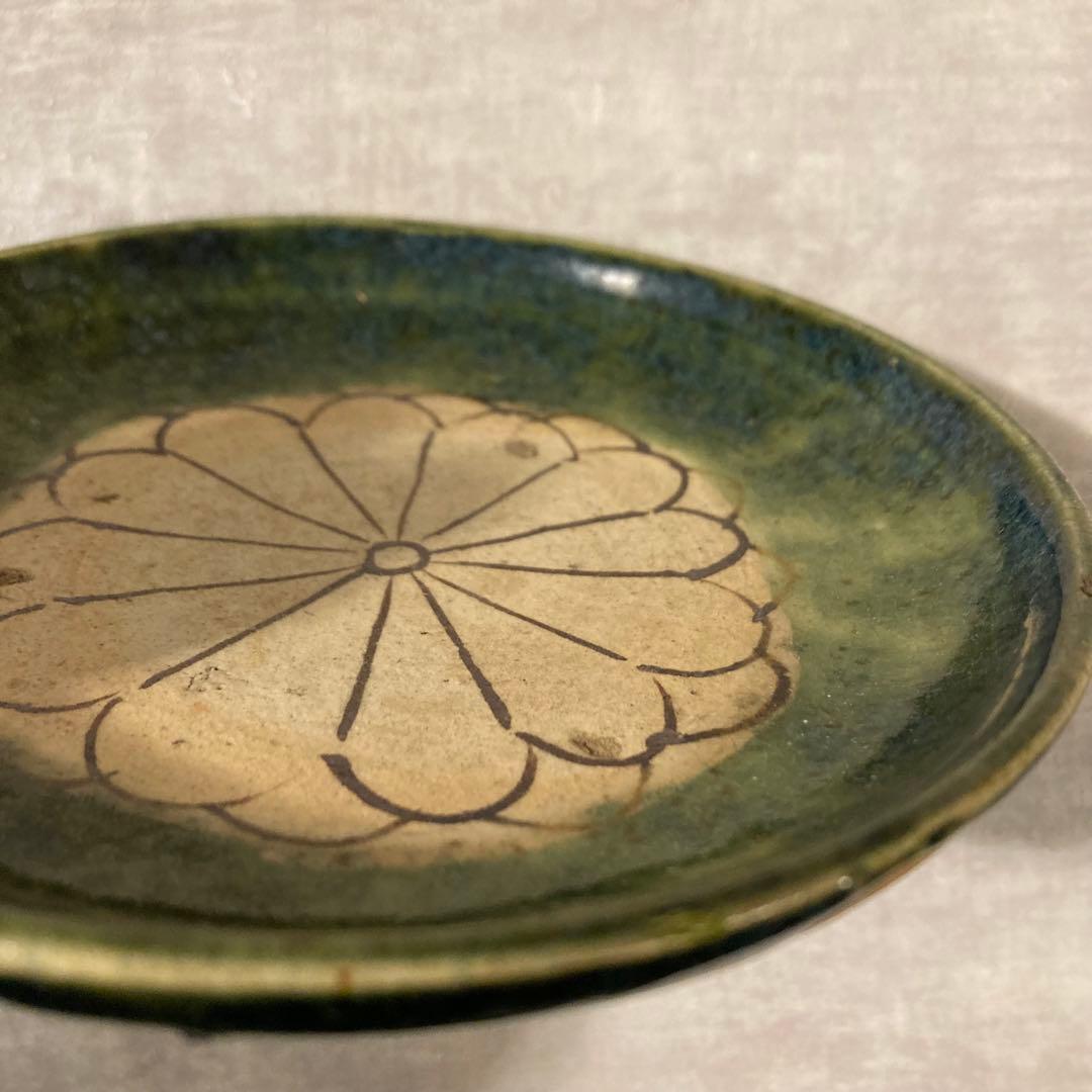 織部 菊柄 皿 6枚セット