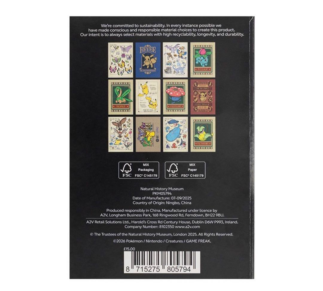 【希少新品】ポケモン30周年 ロンドン自然史博物館 コラボ ポストカード12枚