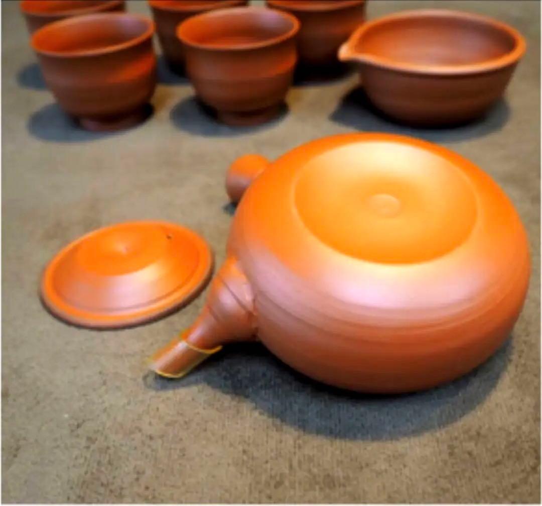 村越　風月　常滑名工 村越風月　横手　湯呑　さまし　朱泥 急須 茶注 煎茶道具