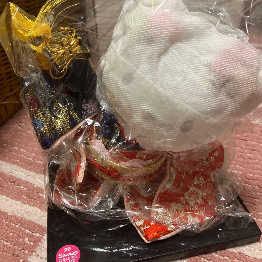 ハローキティ 日本人形 陶器製 着物 梅 置物 和楽器 和太鼓 小鼓 サンリオ