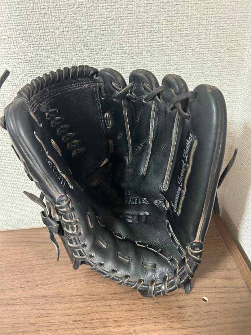 【硬式野球用グラブ】投手用　グローブ 黒　ZETT