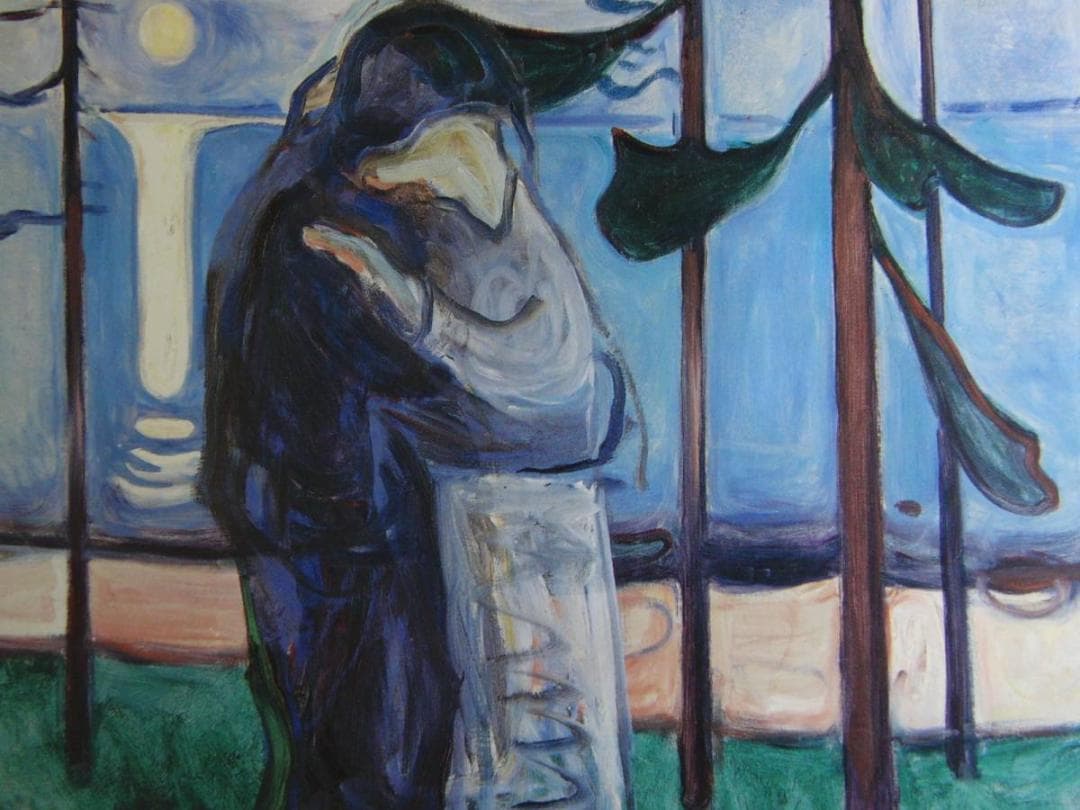 ムンク、『接吻』、希少な画集より、新品高級額・額装付