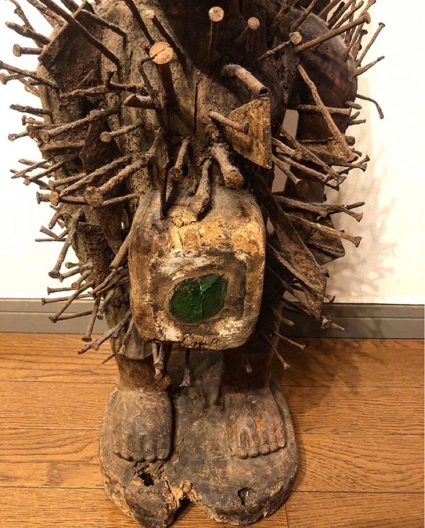 ンキシ　ンコンディ　アフリカ美術　アフリカ仮面　アフリカンアート　呪物　釘人形