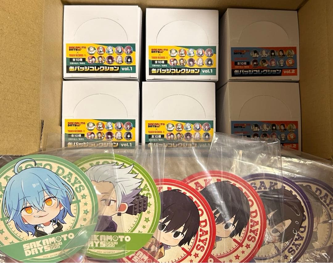 サカモトデイズ×タワーレコード　原画展　缶バッジ未開封 6BOX コースター