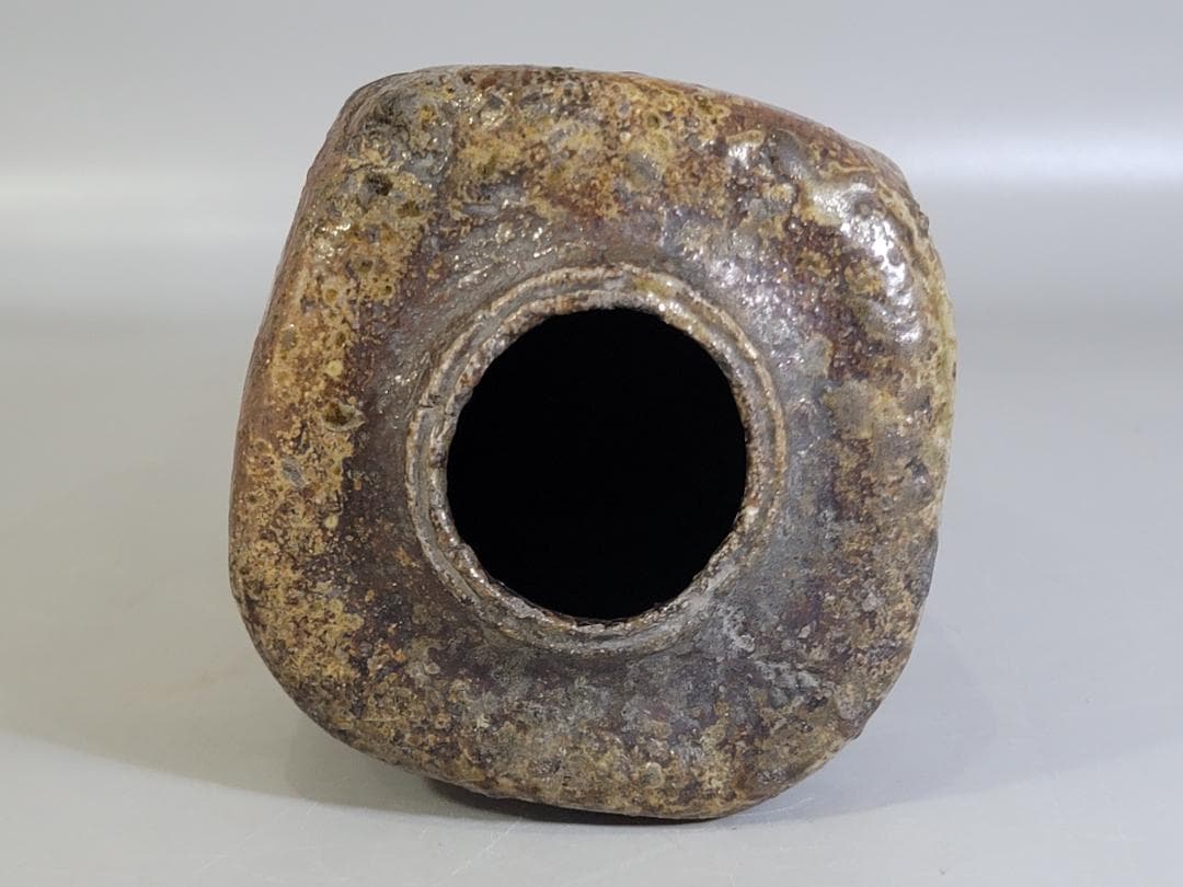 古美術 古信楽 杵形 花生 茶道具