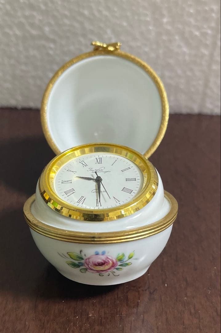 フランス製 置時計 時計 レア 置物 インテリア 卵 アンティーク ヴィンテージ