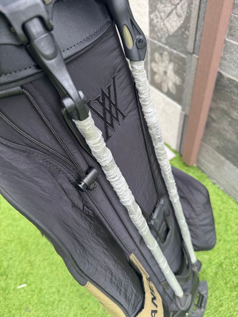 ANEW GOLF キャディバッグ ブラック/ カーキ　DRヘッドカバー付き