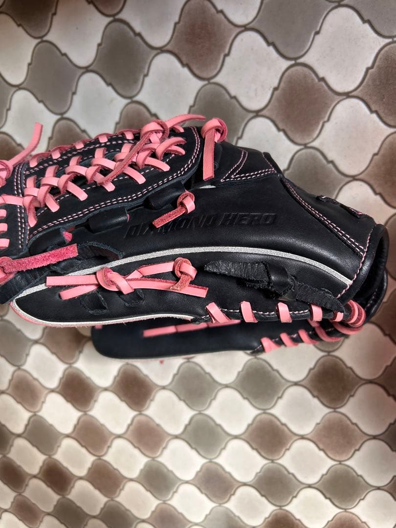 ミズノ 一般軟式 グローブ 大人用 ダイヤモンドヒーロー ピンク　左投