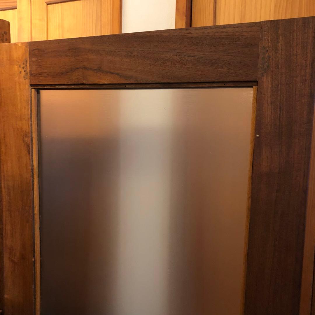 レトロ オーク材 本箱 食器棚 書庫 戸棚 収納 キャビネット