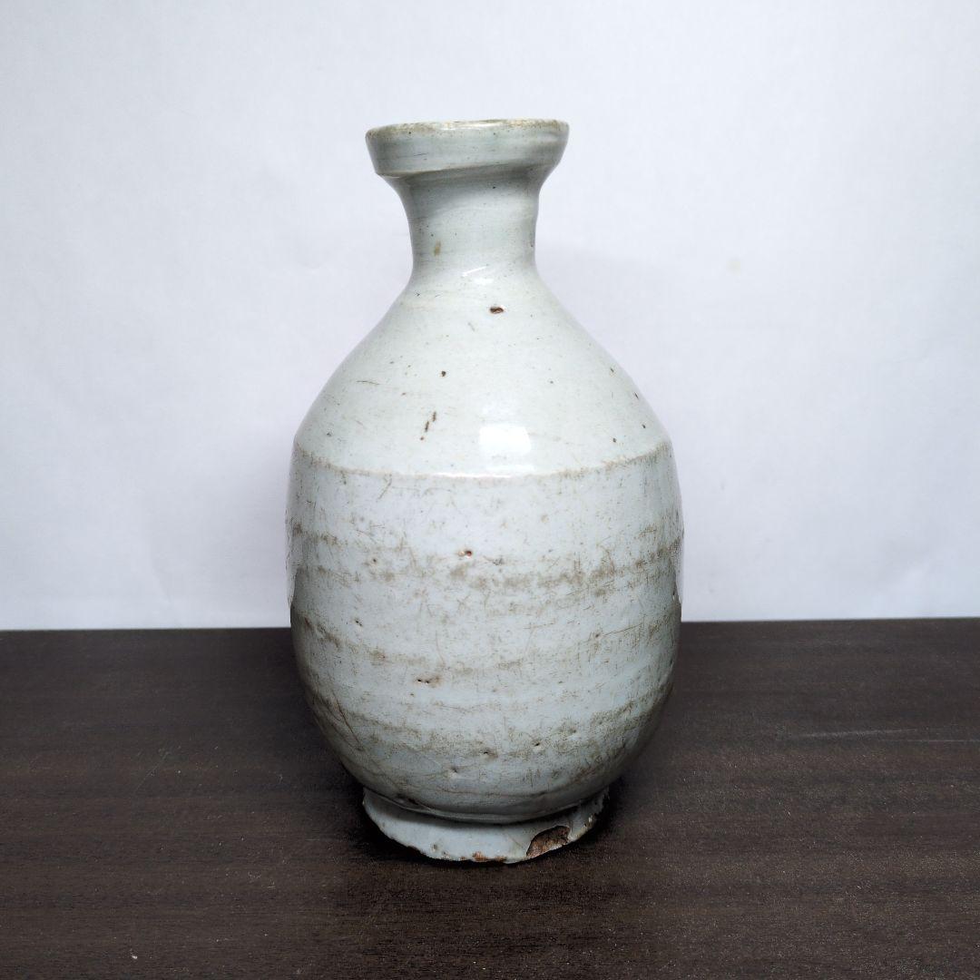 李朝 白磁 堅手 花瓶 高さ約21cm