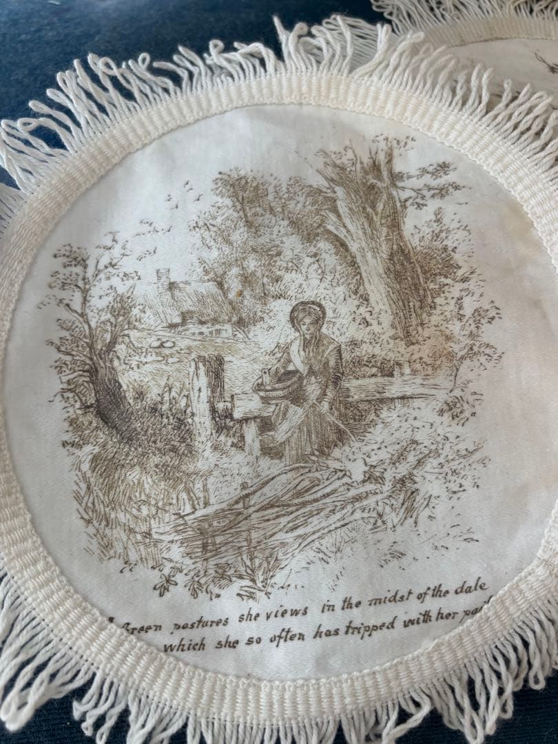 アンティーク雑貨 Victorian Printed Cotton Mats Set 4