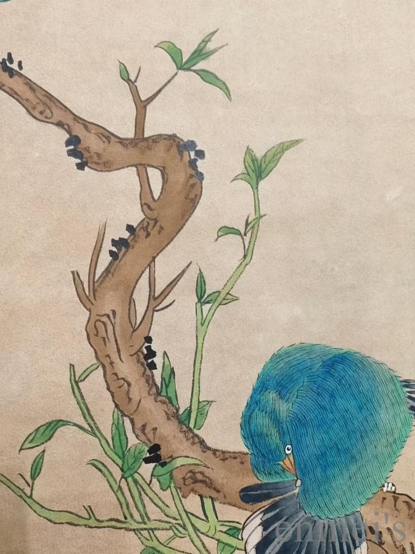 中国古美術.田世光款.花鳥画.宣紙画.三尺手描き.肉筆.掛け軸.絵画.書道.旧蔵