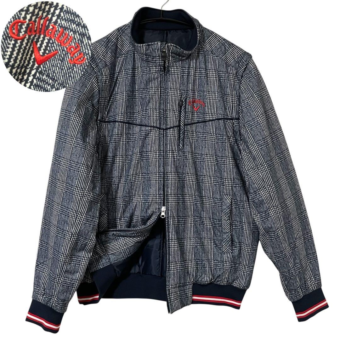 美品 キャロウェイゴルフ 2WAYブルゾン 中綿ベスト 希少3L グレンチェック