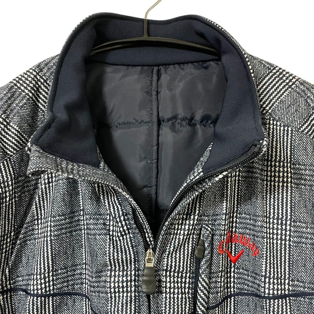 美品 キャロウェイゴルフ 2WAYブルゾン 中綿ベスト 希少3L グレンチェック