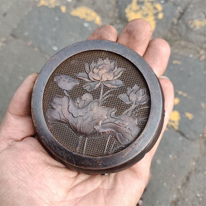 銅器 香炉 象耳彫花香炉 套炉 線香炉 装飾品 工芸品 置物