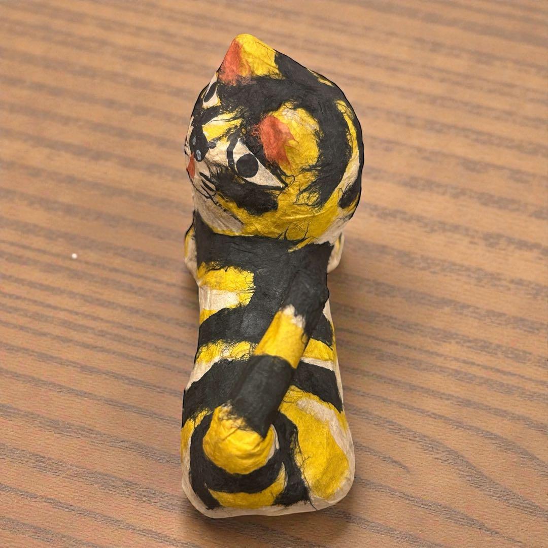 1972年栃木県廃絶郷土玩具 「やはた工房」五十嵐豊 の虎の張子（烏山和紙）民藝